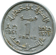 1 FRANC 1951 MARRUECOS MOROCCO Islámico Moneda #AH690.3.E - Morocco