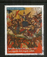 La Chute Des Anges Rebelles.Retable De La Chapelle Romane:  Sant Michel De Prats (Canillo) Timbre Oblitéré 1 ère Qualitè - Usados