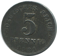 5 PFENNIG 1921 A ALEMANIA Moneda GERMANY #AD544.9.E - 5 Renten- & 5 Reichspfennig