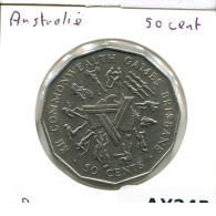 50 CENTS 1982 AUSTRALIEN AUSTRALIA Münze #AX345.D - 50 Cents