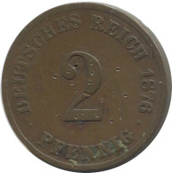 2 PFENNIG 1876 G ALEMANIA Moneda GERMANY #AE565.E - 2 Pfennig