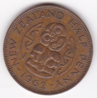 New Zealand Half Penny 1962 A Hei-tiki, Elizabeth II, En Bronze , KM# 23.2  - New Zealand
