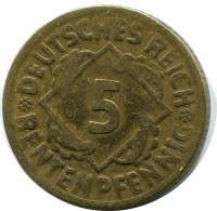 5 RENTENPFENNIG 1924 G DEUTSCHLAND Münze GERMANY #DB871.D - 5 Renten- & 5 Reichspfennig