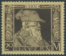 BAYERN 86-91II O, 1911, 1 - 20 M. Luitpold, Type II, 6 Prachtwerte, 20 M. Gepr. Pfenninger, Mi. 1173.- - Bavaria