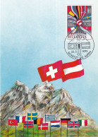 831 / Michel 1477 - Gemeinschaftsausgabe Schweiz - Österreich - Schürtzt Die Alpen - Maximumkarte - Altri & Non Classificati