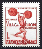 HUNGRIA 1962 - DEPORTES - HALTEROFILIA - YVERT 1525** - Haltérophilie