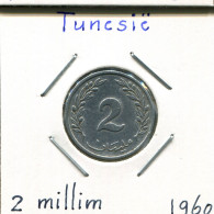 2 MILLIMES 1960 TÚNEZ TUNISIA Moneda #AP815.2.E - Tunisia