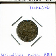 50 CENTIMES 1921 TUNISIE TUNISIA Pièce Muhammad V #AP803.2.F - Tunisia