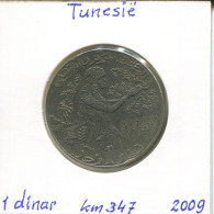 1 DINAR 2009 TUNISIE TUNISIA Pièce #AP848.2.F - Tunisia