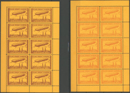 HALBAMTLICHE FLUGMARKEN 11NDa,b KB **, 1913, Sogenannte Barz-Neudrucke, Je Im Kleinbogen, Postfrisch, Pracht, Mi. (120.- - Airplanes