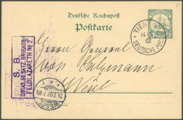 DP CHINA AP 1 BRIEF, Petschili: 1902, 5 Pf. Kiautschou Mit Stempel TIENTSIN A, 14.5.02, Nach Wesel, Violetter S.B.-Stemp - China (offices)