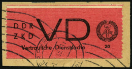 DIENSTMARKEN D VD 1I BrfStk, 1965, 20 Pf. Bräunlichrot/schwarz, Gezähnt 91/2, Mit Abart Fehlende Granne Im Ährenkranz Ob - Other & Unclassified