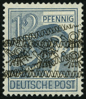 AMERIK. U. BRITISCHE ZONE 40IDDF **, 1948, 12 Pf. Bandaufdruck, Doppelaufdruck, Einmal Normal, Einmal Diagonal, üblich G - Other & Unclassified