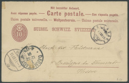 GANZSACHEN P 16 BRIEF, 1885, 5/5 C. Schwarz, Frage- Und Antwortteil Von SALLAVAUX Nach Darmstadt, Feinst - Postwaardestukken