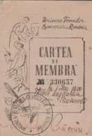 Romania - Bucuresti - Uniunea Femeilor Democratice - Carte De Membru - Timbre - Membership Cards