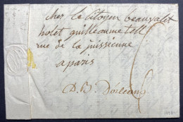 Lettre 1797 Déboursé D'ORLEANS Manuscit (indice 16) Pour PARIS Par Petite Poste Signé POTHION - ....-1700: Precursors