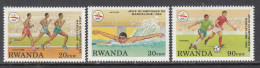 1992 Rwanda Barcelona Olympics Football Complete Set Of 3 MNH  **DIFFICULT** - Nuevos