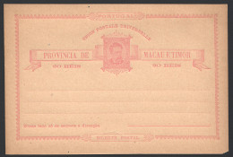 1885  Macau  E Timor  Luis I 20 Reis  Carte Postale  Neuve  - Covers & Documents