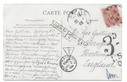 Alg33 CP Semeuse Algérie + Taxe Grande-Bretagne (1905) Liable To Letter Rate - Impuestos
