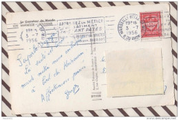 6AI4421 MARSEILLE LE CARREFOUR DU MONDE SOUVENIR TIMBRE FM 1956 2 Scans - Army Postmarks (before 1900)