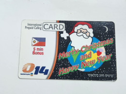 ISRAEL(BZI-GLO-0016A)-Merry Christmas And Happy New Year-Bezeq,international-(693)(34198716670)(31.12.2005)-used Card - Israele