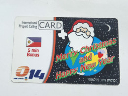 ISRAEL(BZI-GLO-0016A)-Merry Christmas And Happy New Year-Bezeq,international-(694)(42864754833)(31.12.2005)-used Card - Israele