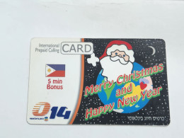 ISRAEL(BZI-GLO-0016C)-Merry Christmas And Happy New Year-Bezeq,international-(696)(09519487675)(30.06.2006)-used Card - Israele