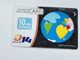 ISRAEL(BZI-GLO-0017F)GLOBLE-10 Min BONUS-Bezeq,international-(700)(014778421668)(31.10.2009)-used Card - Israele