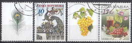 CZECH REPUBLIC 543-544,used,falc Hinged,grapes - Usados