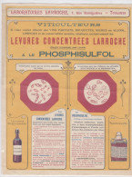 Publicité Rarissime Des Laboratoires Laroche Pour Des Levures Et Le Phosphisulfol Produit De Traitement Des Vignobles. - Advertising