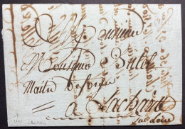 Lettre 1791 Marque à Sec " GIEN" (indice 23) En Port Dû Pour La Charité Sur Loire TTB & RARE - ....-1700: Precursores