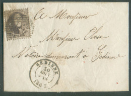 N°14 - Médaillon 10 Centimes Brun Obl. P.46 Sur Lettre De GEDINNE Le 30 Août 1863 Vers La Ville   20977 - 1863-1864 Médaillons (13/16)