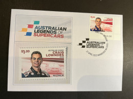 (2 Q 38) Australia New Stamp Issue - 27-4-2023 - Australian Legends Of Supercars - Craig Lowndes (FDI 27-4-2023) - Lettres & Documents