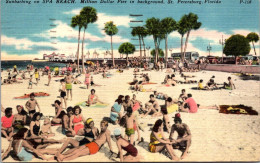 Florida St Petersburg Sunbathing On Spa Beach 1961 - St Petersburg