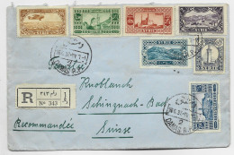 SYRIE SYRIA DIVERS LETTRE COVER REC DAMAS RP 1.6.1937 POUR SUISSE - Covers & Documents