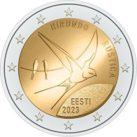 ESTLAND , EESTI Pre Sale Shipping End Of MAI Estonia 2023 BU 2 Euro Coin  The Barn Swallow UNC - Estland