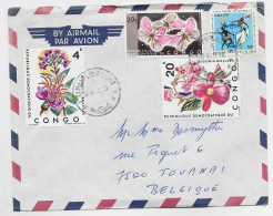 CONGO BELGE FLEURS + DIVERS LETTRE COVER AVION LUBUMBASHI 10.6.1971 TO BELGIQUE - Briefe U. Dokumente