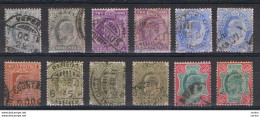 INDIA:  1902/09  EDWARD  VII° -  LOT  12  USED  REP.  STAMPS  - YV/TELL. 57//67 - 1902-11 King Edward VII