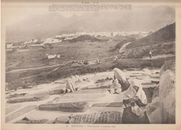 YB / Gravure 21x29 Cm (JUDAÏCA) Le Maroc N° 10 . TETOUAN  Vue Générale Du Cimetière Juif (s/ Carton Léger) - Unclassified