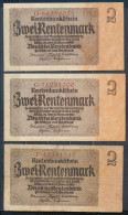 °°° GERMANY - 2 RENTENMARK 1937 SERIE D-F-G °°° - 2 Rentenmark