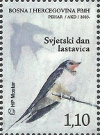 BHHB 2023-02 BIRDS SWALLOWS DAY, BOSNA AND HERZEGOVINA-HERZEGBOSNA CROAT, 1v, MNH - Swallows