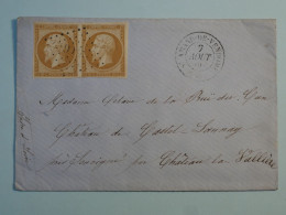 BR15 FRANCE BELLE LETTRE 1860 ST ST AMAND AU CHATEAU CHATEAU LAVALLIERE    ++ PAIRE DE NAPOLEON N° 13++AFF. PLAISANT ++ - 1853-1860 Napoléon III.