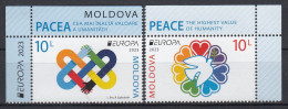 MOLDOVA 2023 EUROPA CEPT.PEACE – The Highest Value Of Humanity.Set 2 Stamps. MNH - 2023