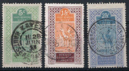 HAUT SENEGAL NIGER Timbres-poste N°21,23 & 25 Oblitérés KAYES, SOKOLO, TOMBOUCTOU TB Cote : 4€00 - Usati