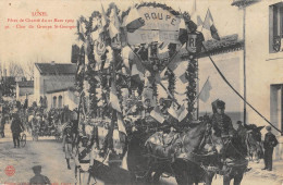 CPA 34 LUNEL FETE DE LA CHARITE 1909 CHAR DU GROUPE SAINT GEORGES / Cliché Rare - Lunel