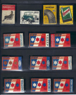 France - étiquette D'allumettes - Lot De 13 étiquettes - Publicité Diverse - Matchbox Labels