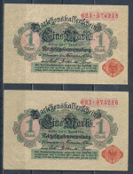 °°° GERMANY 1 MARK 1914 CONSECUTIVE °°° - Autres & Non Classés