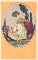 ILLUSTRATEUR Non SIGNE - Femme Style Rococo Dans Un Parc - Carte Postale Ancienne - Unclassified