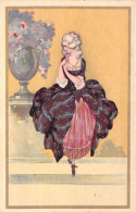 ILLUSTRATEUR Non SIGNE - Femme Style Rococo Dans Un Parc - Vase - Carte Postale Ancienne - Zonder Classificatie