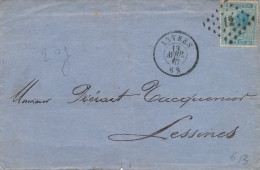 1/2 ENVELOPPE ANVERS 67  TO LESSINES        LOOK SCANS - 1849-1865 Medallones (Otros)